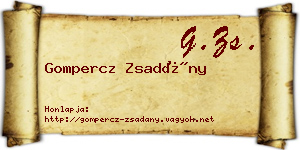 Gompercz Zsadány névjegykártya
